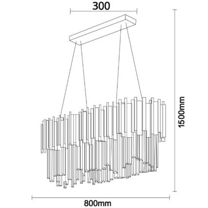 Brilagi - PLAZA vaijerilla roikkuva riippuvalaisin 10xE14/40W/230V