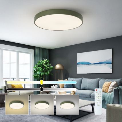 Brilagi - himennettävä LED-kattovalaisin POOL LED/60W/230V 3000-6000K, halkaisija 60 cm, vihreä + kauko-ohjain