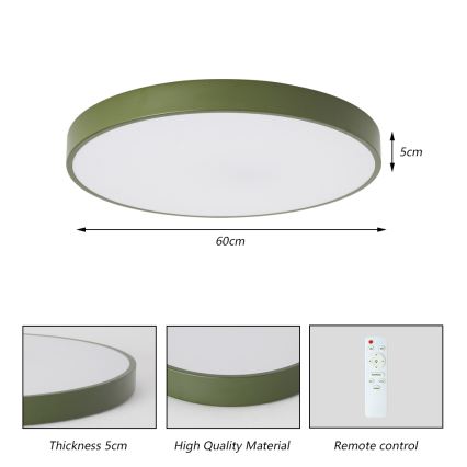 Brilagi - himennettävä LED-kattovalaisin POOL LED/60W/230V 3000-6000K, halkaisija 60 cm, vihreä + kauko-ohjain