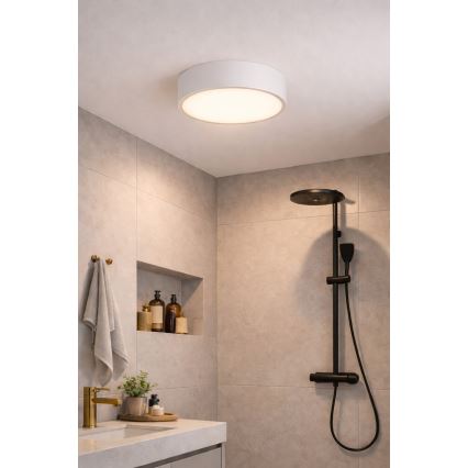 Brilagi - POOL-kylpyhuoneen kattovalaisin 2xE27/15W/230V, halkaisija 30 cm, IP54, valkoinen