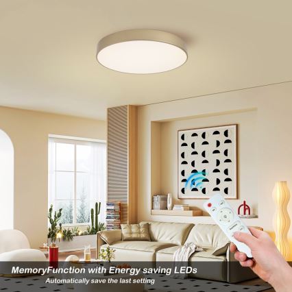 BRILAGI - himmennettävä LED-kattovalaisin POOL LED/60W/230V 3000-6000K, halkaisija 50 cm, kultainen + kaukosäädin