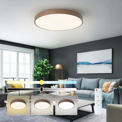 Brilagi - himmennettävä LED-kattovalaisin POOL LED/60W/230V 3000-6000K halkaisija 60 cm ruskea + kaukosäädin