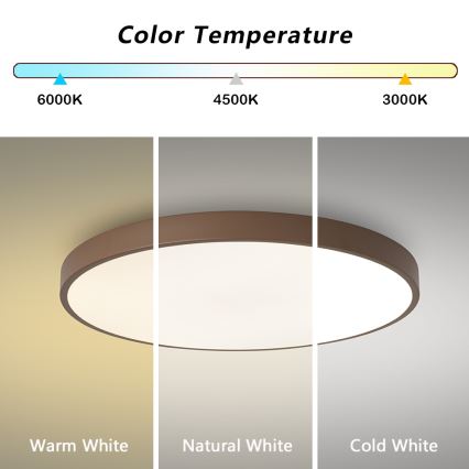 Brilagi - himmennettävä LED-kattovalaisin POOL LED/60W/230V 3000-6000K halkaisija 60 cm ruskea + kaukosäädin