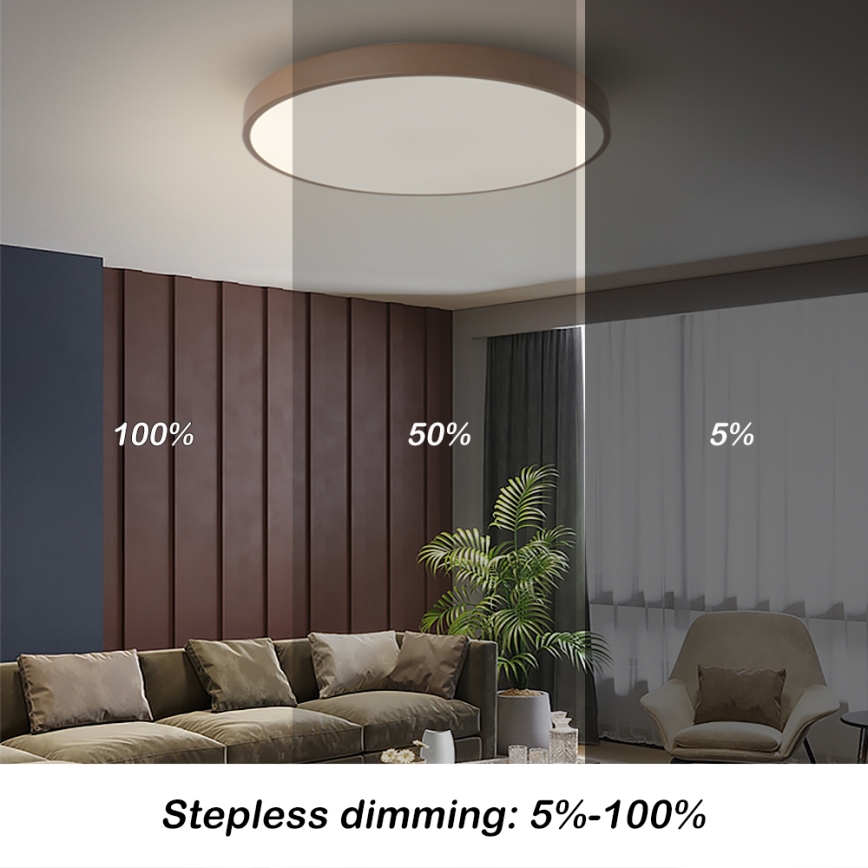 Brilagi - himmennettävä LED-kattovalaisin POOL LED/60W/230V 3000-6000K halkaisija 60 cm ruskea + kaukosäädin