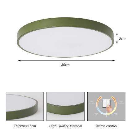 Brilagi - LED-kattovalaisin POOL LED/100W/230V 3000/4000/6000K Ø 80 cm vihreä