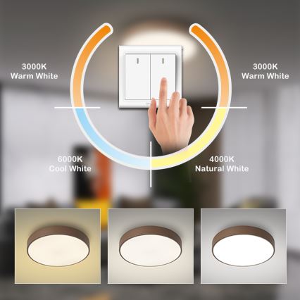 Brilagi - LED-kattovalaisin POOL LED/36W/230V 3000/4000/6000K halkaisija 30 cm ruskea