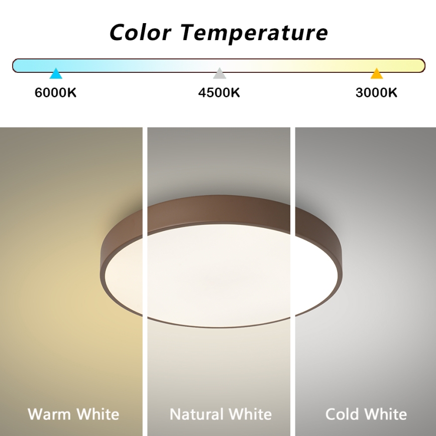 Brilagi - POOL LED -kattovalaisin 36W/230V 3000/4000/6000K Ø 30 cm, ruskea