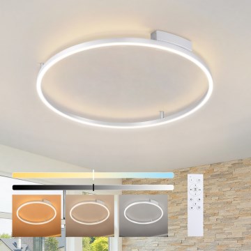 Brilagi - PORTOFINO himmennettävä LED-kattovalaisin LED/60W/230V 3000-6000K halkaisija 80 cm hopea + kaukosäädin