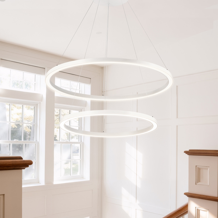 Brilagi - LED himmennettävä riippuvalaisin vaijerilla PORTOFINO LED/98W/230V 3000-6000K halkaisija 80 cm valkoinen + kaukosäädin