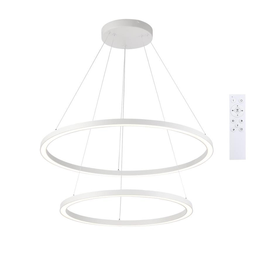Brilagi - LED himmennettävä riippuvalaisin vaijerilla PORTOFINO LED/98W/230V 3000-6000K halkaisija 80 cm valkoinen + kaukosäädin