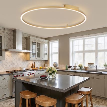 Brilagi - PORTOFINO himmennettävä LED-kattovalaisin 85 W / 230 V, 3000–6000 K, Ø 120 cm, kultainen + kaukosäädin