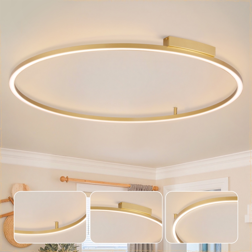 Brilagi - PORTOFINO himmennettävä LED-kattovalaisin 85 W / 230 V, 3000–6000 K, Ø 120 cm, kultainen + kaukosäädin