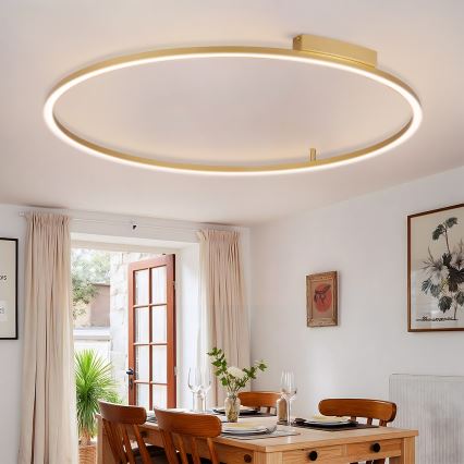 Brilagi - PORTOFINO himmennettävä LED-kattovalaisin 85 W / 230 V, 3000–6000 K, Ø 120 cm, kultainen + kaukosäädin