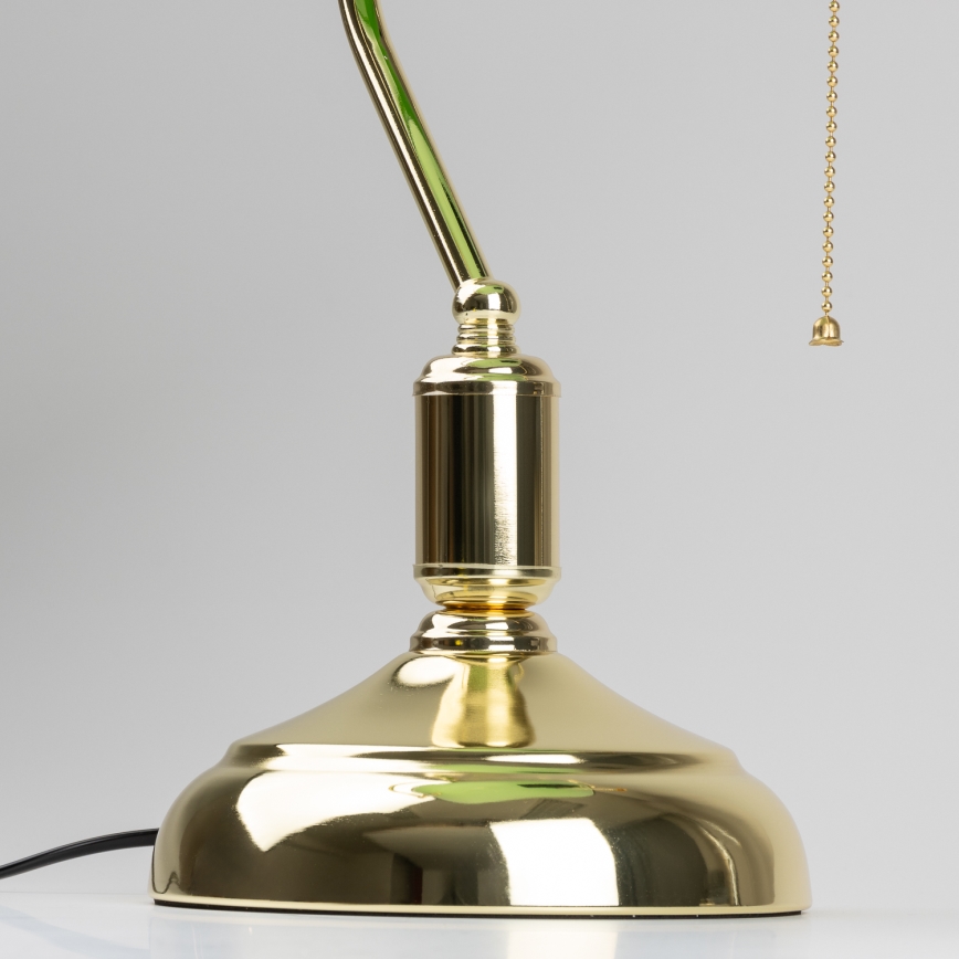 Brilagi - Pöytälamppu BANK OFFICE 1xE27/60W/230V kultainen/vihreä
