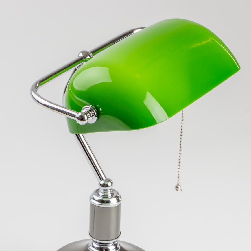 Brilagi - Pöytälamppu BANK OFFICE 1xE27/60W/230V musta/hopea/vihreä