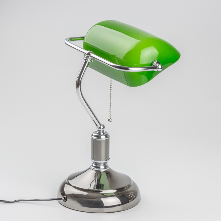 Brilagi - Pöytälamppu BANK OFFICE 1xE27/60W/230V musta/hopea/vihreä