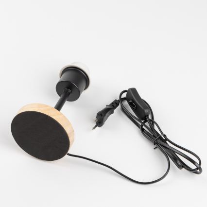 BRILAGI - Lasten pöytävalaisin BOBO WOOD 1xE27/25W/230V tammi/musta/beige/pilkullinen
