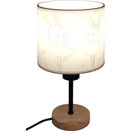 BRILAGI - Lasten pöytälamppu BOBO WOOD 1xE27/25W/230V tammi/musta/valkoinen/pupukuosi