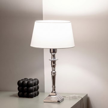 BRILAGI - Pöytälamppu CERIA 1xE27/60W/230V halkaisija 25 cm hopea/valkoinen