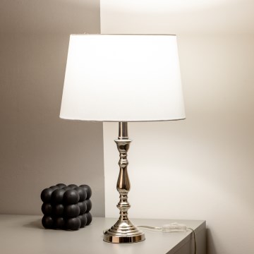 Brilagi - Pöytälamppu CERIA 1xE27/60W/230V, halkaisija 30 cm, kiiltävä kromi/valkoinen