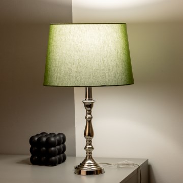 Brilagi - Pöytälamppu CERIA 1xE27/60W/230V halkaisija 30 cm kiiltävä kromi/vihreä