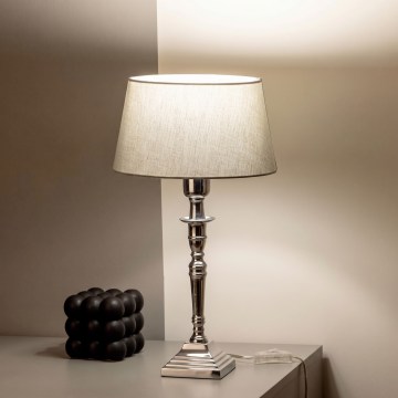 BRILAGI - Pöytälamppu CERIA 1xE27/60W/230V Ø 25 cm hopea/harmaa