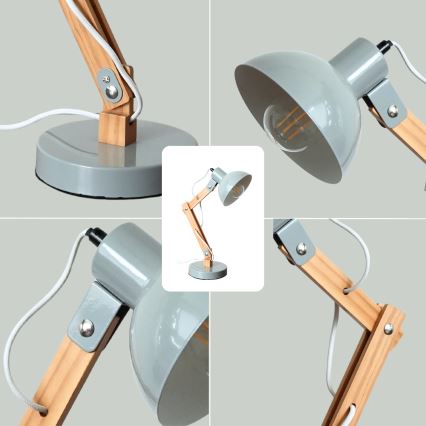 Brilagi - Pöytälamppu FOCUS 1xE27/40W/230V harmaa