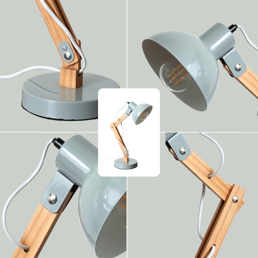 Brilagi - Pöytälamppu FOCUS 1xE27/40W/230V harmaa