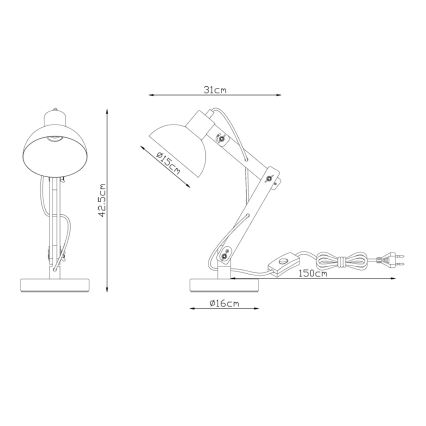 Brilagi - Pöytälamppu FOCUS 1xE27/40W/230V musta