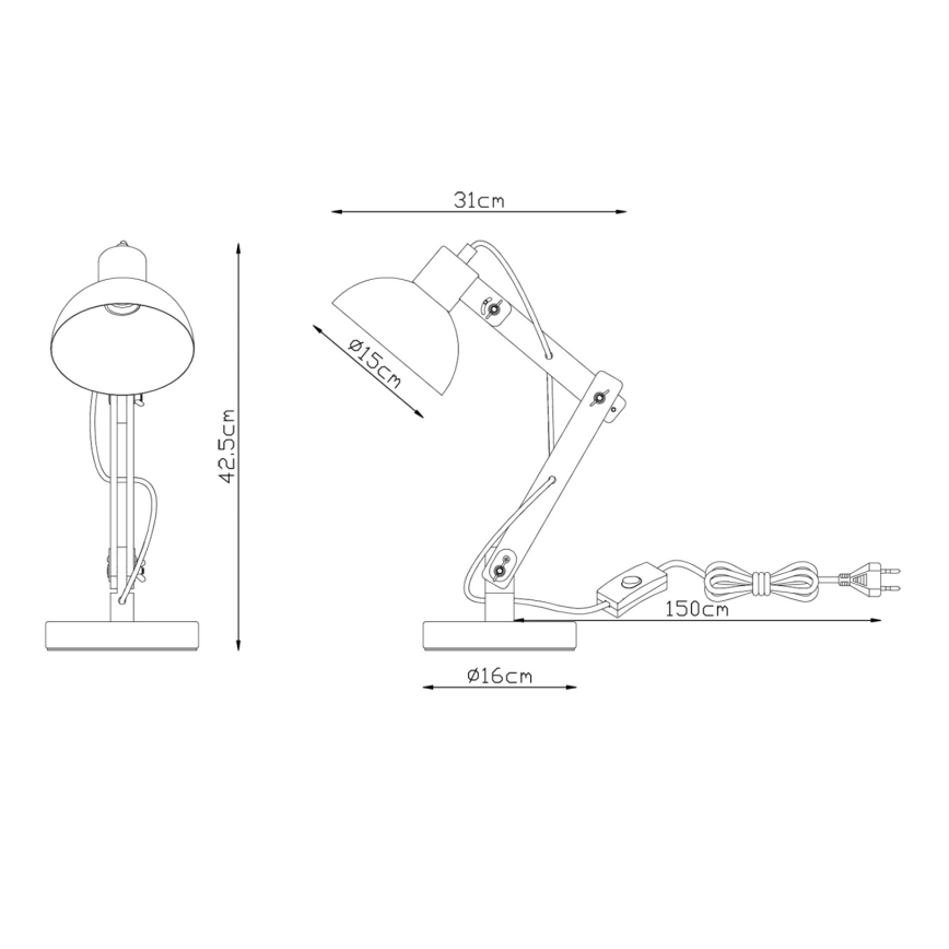 Brilagi - Pöytälamppu FOCUS 1xE27/40W/230V valkoinen