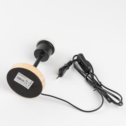 Brilagi - Pöytälamppu NUBILA WOOD 1xE27/25W/230V tammi/musta/vaaleanharmaa