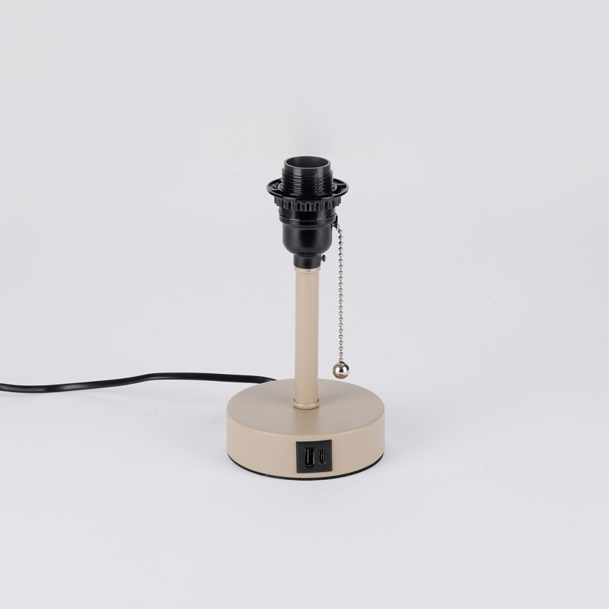 Brilagi - Pöytälamppu USB-portilla TABLON 1xE27/25W/230V beige