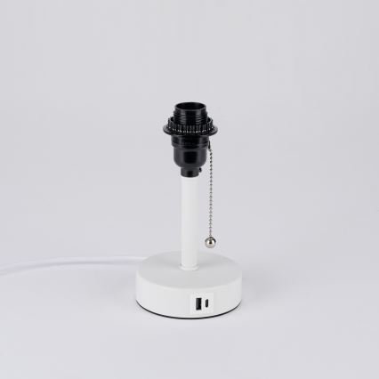 Brilagi - Pöytälamppu USB-portilla TABLON 1xE27/25W/230V valkoinen/kerma