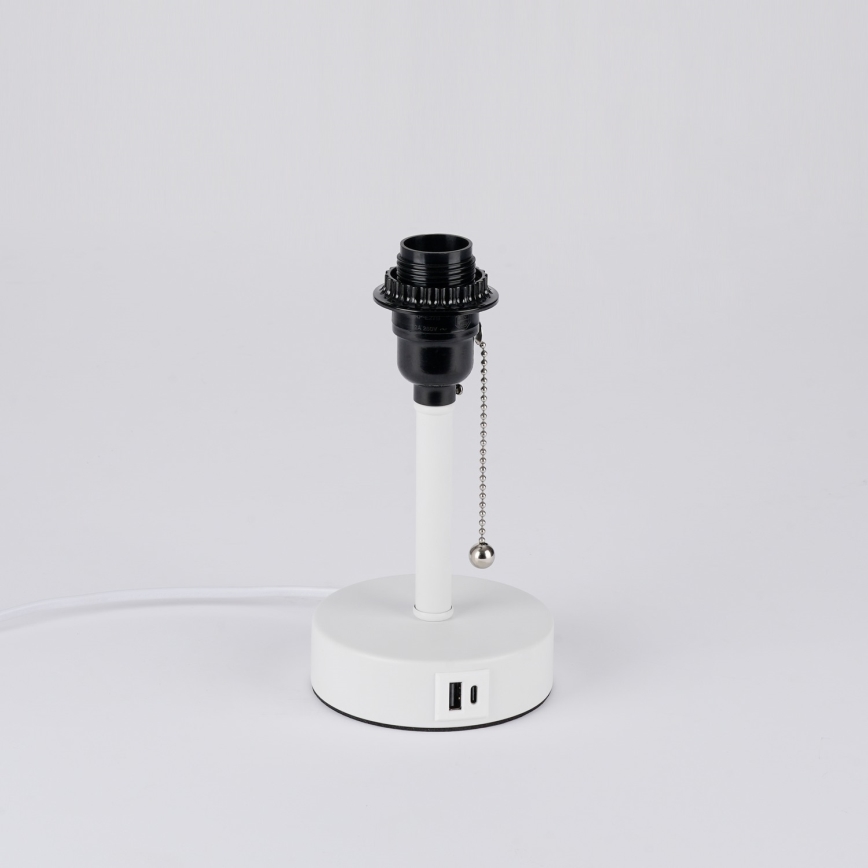 Brilagi - Pöytälamppu USB-portilla TABLON 1xE27/25W/230V valkoinen/kerma