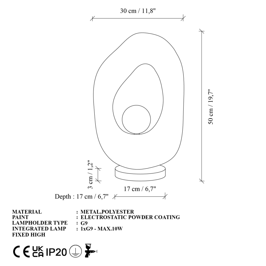 Brilagi - Pöytälamppu WABI SABI 1xG9/8W/230V valkoinen