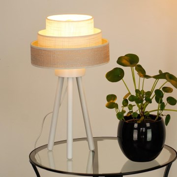 Brilagi - Pöytävalaisin ALASKA LUNETA 1xE27/15W/230V harmaa/kerma