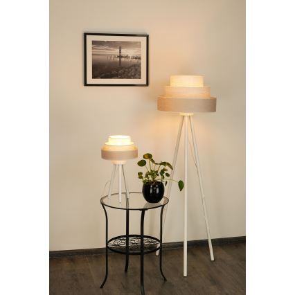 Brilagi - Pöytävalaisin ALASKA LUNETA 1xE27/15W/230V harmaa/kerma