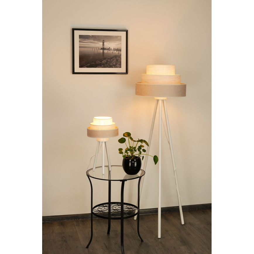 Brilagi - Pöytävalaisin ALASKA LUNETA 1xE27/15W/230V harmaa/kerma