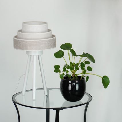 Brilagi - Pöytävalaisin ALASKA LUNETA 1xE27/15W/230V harmaa/kerma