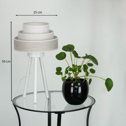 Brilagi - Pöytävalaisin ALASKA LUNETA 1xE27/15W/230V harmaa/kerma