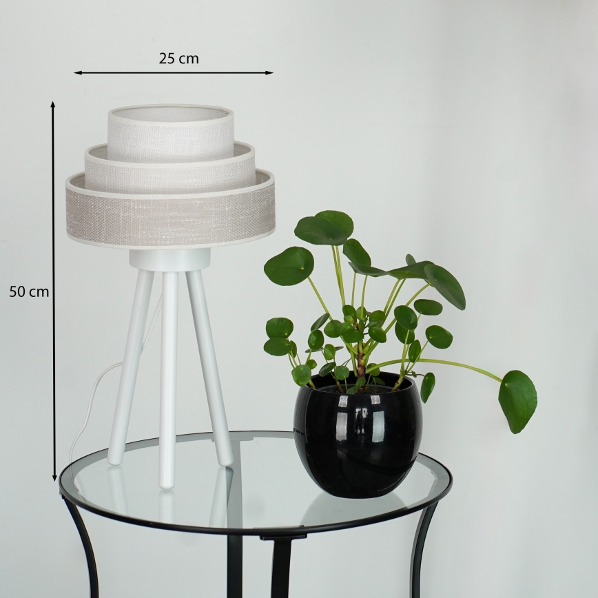 Brilagi - Pöytävalaisin ALASKA LUNETA 1xE27/15W/230V harmaa/kerma