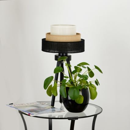 Brilagi - Pöytävalaisin ASPEN LUNETA 1xE27/15W/230V musta/beige/kerma