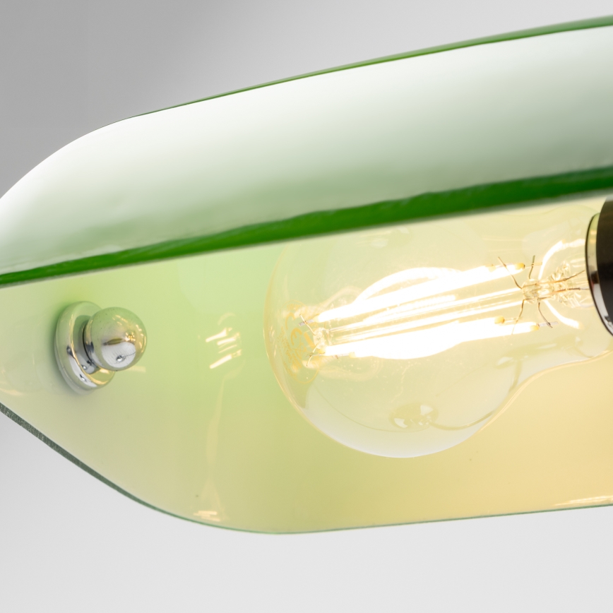 Brilagi - Pöytävalaisin BANK OFFICE 1xE27/60W/230V kiiltävä kromi/vihreä