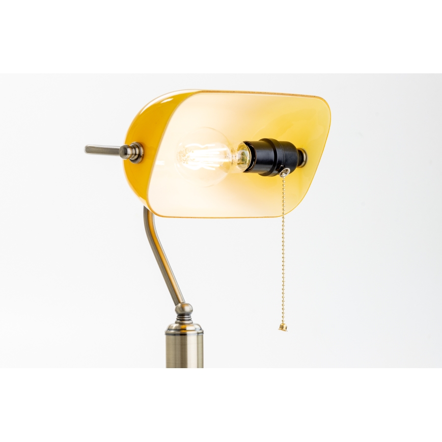 Brilagi - Pöytävalaisin BANK OFFICE 1xE27/60W/230V messinki/oranssi