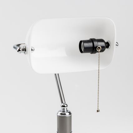 Brilagi - Pöytävalaisin BANK OFFICE 1xE27/60W/230V musta/hopea/valkoinen