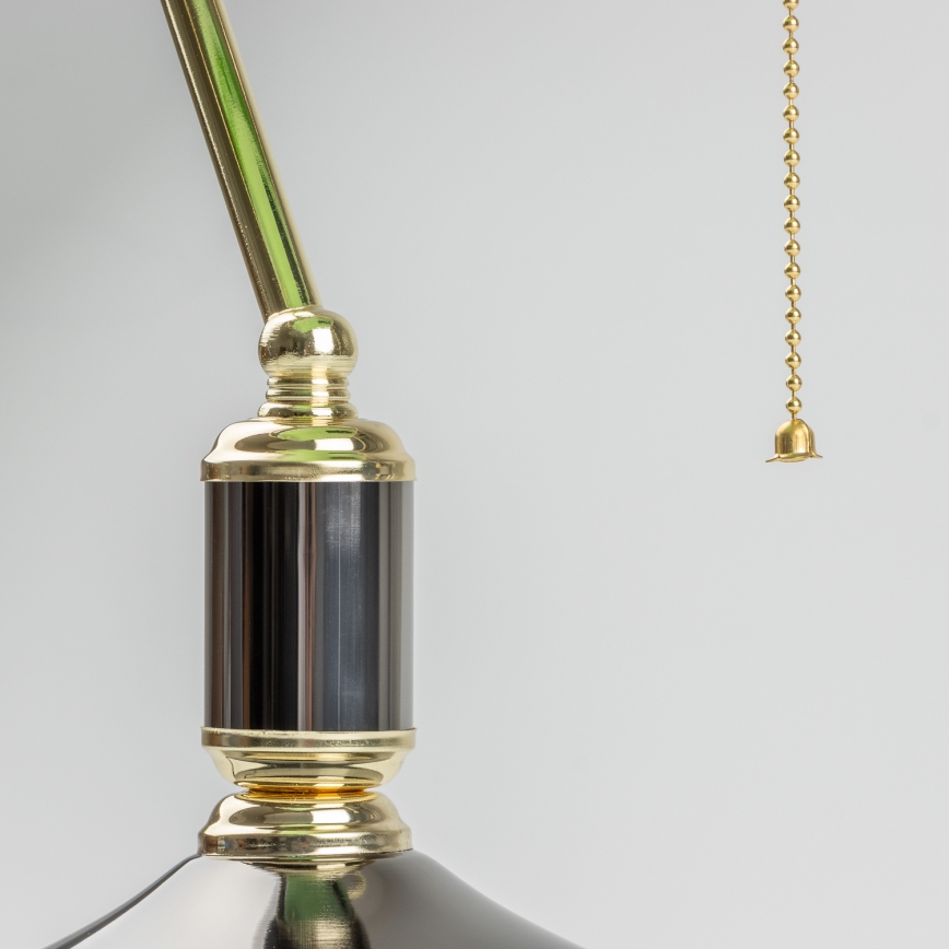 Brilagi - Pöytävalaisin BANK OFFICE 1xE27/60W/230V musta/kultainen/vihreä