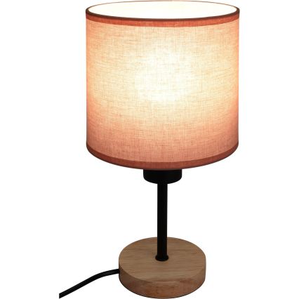BRILAGI - Lasten pöytälamppu BOBO WOOD 1xE27/25W/230V tammi/musta/vaaleanpunainen