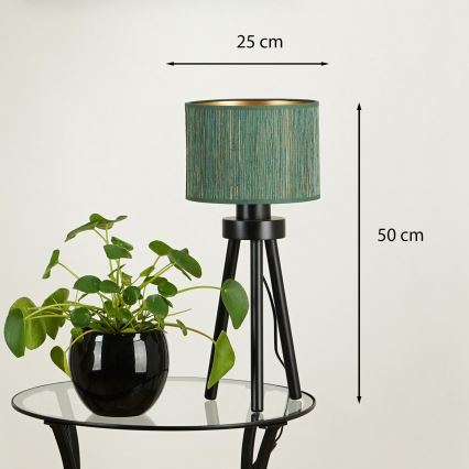 Brilagi - Pöytävalaisin BOSTON ROLLER 1xE27/15W/230V olki vihreä/kulta