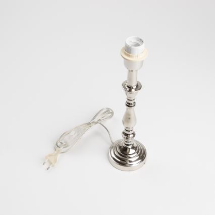 Brilagi - Pöytävalaisin CERIA 1xE27/60W/230V halkaisija 25 cm kiiltävä kromi/harmaa