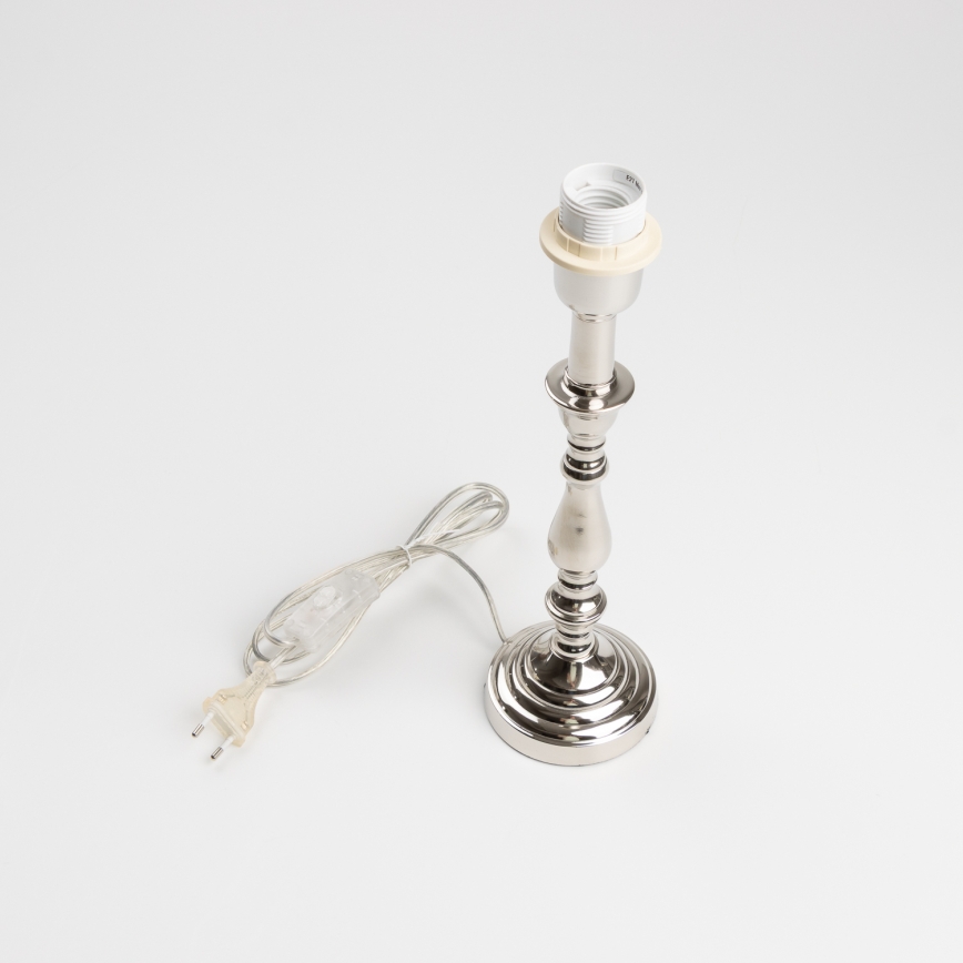 Brilagi - Pöytävalaisin CERIA 1xE27/60W/230V Ø 30 cm kiiltävä kromi/harmaa